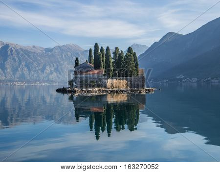 Island monastery St. George in Perast, Montenegro