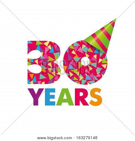 Vector template Birthday Anniversary Cap for a birthday color