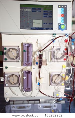 Hemodialysis hemodiafiltration at ICU (intensive care unit) replacement of renal function life threatening patient