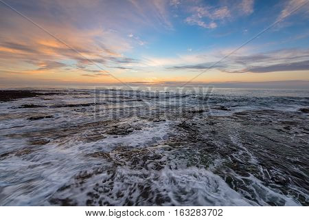Sunrise on the Bar Beach in Newcastle NSW Australia.