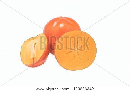 Fresh persimmon isolated on white background , exotic, food, fresh
