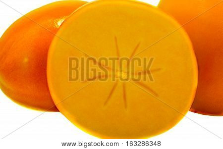 Fresh persimmon isolated on white background , exotic, food, fresh