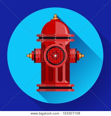 Red fire hydrant Vector icon for video, mobile apps