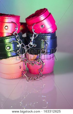 Erotic toys for bondage games. No people