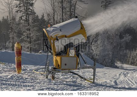 Snow Artillery Gun In Dolni Morava Ski