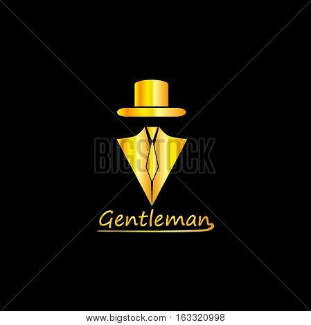 Golden Gentleman Logo Silhouette, EPS8, Vector, Illustration