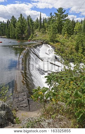Old Dam on Birch Lake in the Wilderness of Quetico Provincial Park in Ontario