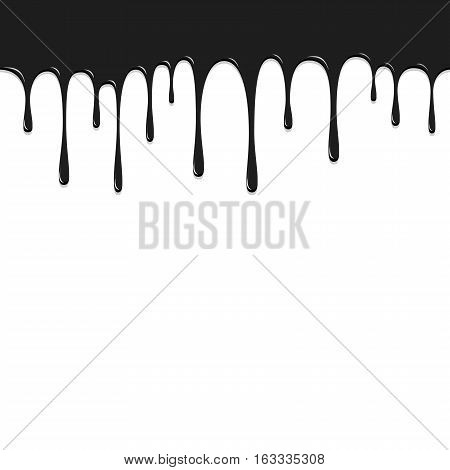 Paint Black Color Dropping, Color Droping Background Vector Illustration