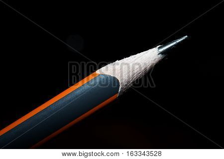 Black Pencil On Black Background
