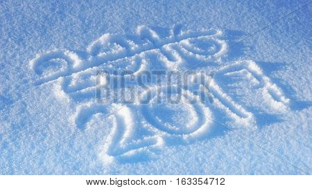 Word 2017 and 2016 hand drawn in fresh snow