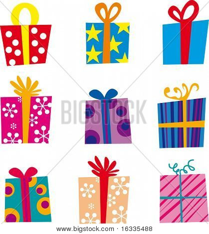 Set of gifts and elements for design