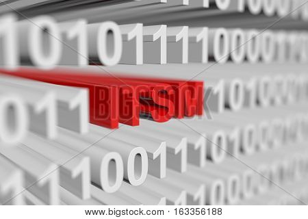 ITSM is presented in the form of a binary code with blurred background 3d illustration