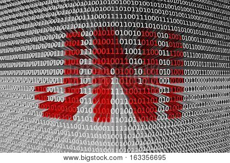 JNI in the form of binary code, 3D illustration