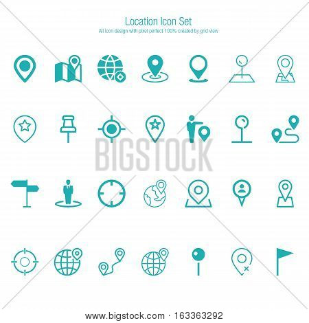 Location Icon Set. Easy to manipulate, re-size or colorize.