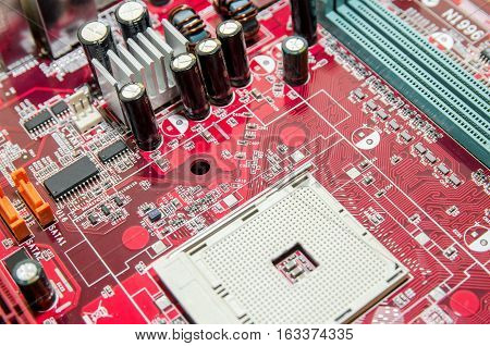 Motherboard - Processor Socket. close up mainboard