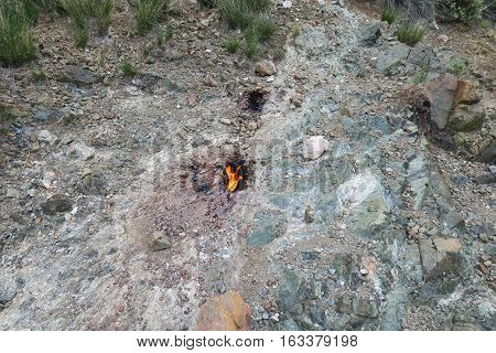 The Eternal Gasflames of Chimera-Yanartas in Cirali-Olympos, Turkey, are Burning since 2.500 Years