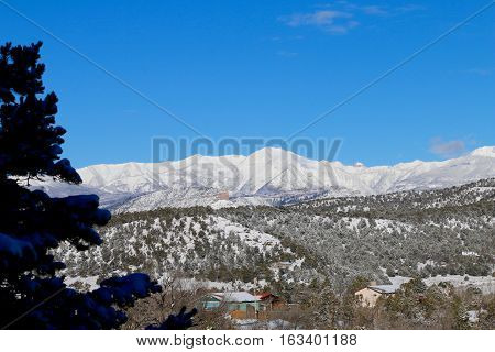 Snow blanket over the La Plata Mountains in Durango