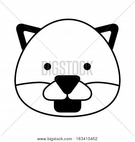 cute panter character icon vector illustration design