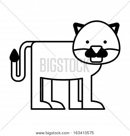 cute panter character icon vector illustration design