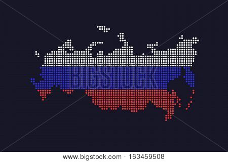 Beautiful Simple Vector Dotted Russian Federation Map