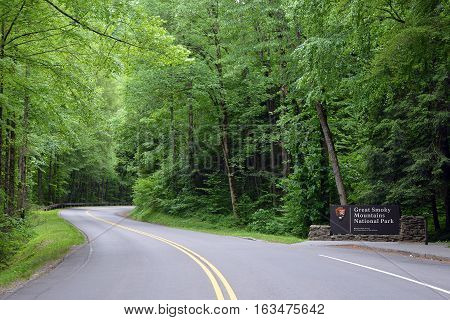 Smoky Mountains National Park Entrance at Gatlinburg