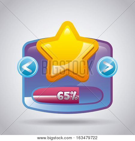 glossy star and level bar ico over whiet background. colorful design. vector illustration