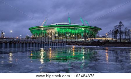 SAINT PETERSBURG RUSSIA - DECEMBER 25 2016: New stadium football club 