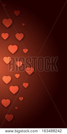 Vector background with hearts and a gradient