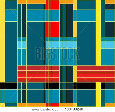 Abstract vector seamless pattern of intersecting colored lines