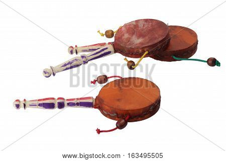 Damaru Drum Percussion Instrument With A Handle