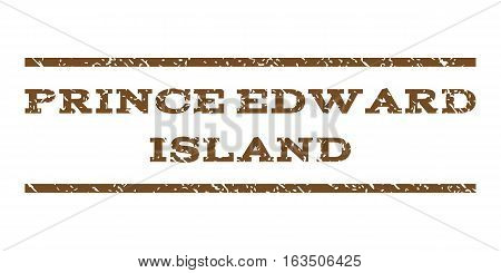 Prince Edward Island watermark stamp. Text caption between horizontal parallel lines with grunge design style. Rubber seal stamp with dirty texture.