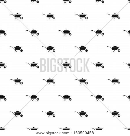 Wheelbarrow with construction debris pattern. Simple illustration of wheelbarrow with construction debris vector pattern for web