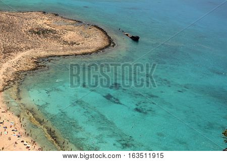 Beautiful pirate island Gramvoussa. Amazing Crete, Greece