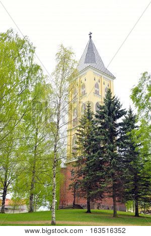 The Tower of the Lappee Church in Lappeenranta Finland.