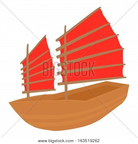 Chinese ship icon. Cartoon illustration of chinese ship vector icon for web