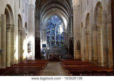 Gournay en Bray France - september 7 2016 : the Saint Hildevert collegiate church