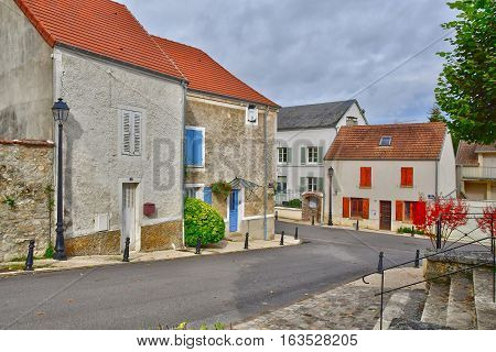 Brueil en Vexin France - october 18 2016 : the picturesque village in autumn