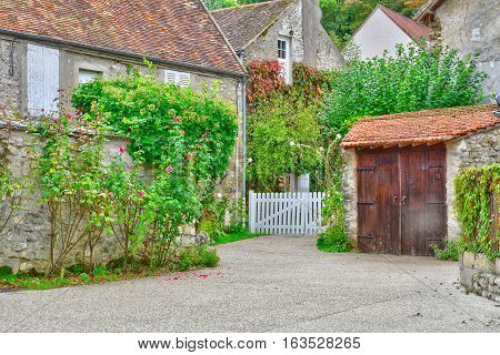 Brueil en Vexin France - october 18 2016 : the picturesque village in autumn