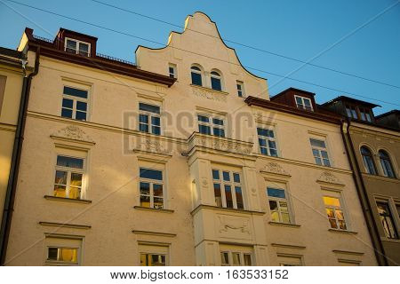 old houses in munich city sendling, bavaria