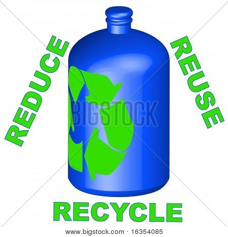 envase reciclable con reducir reutilizar reciclar - vector