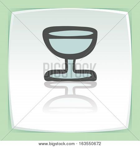 Vector outline wine glass goblet icon on white flat square plate. Elements for mobile concepts and web apps. Modern infographic logo and pictogram.