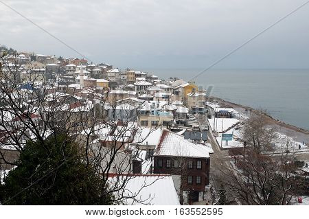 Tirilye, Turkey - December 31, 2016: Tirilye is a town in Bursa Province, Mudanya, Turkey, situated 12 km (7.46 mi) west of Mudanya. It is a township along the Marmara Sea shoreline.