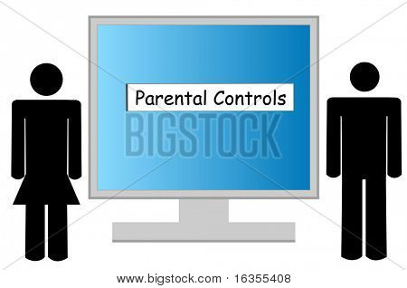 illustration of computer being guarded by parental controls