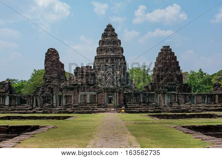 Pimai Castle, historical park and ancient castle in Thailand.
