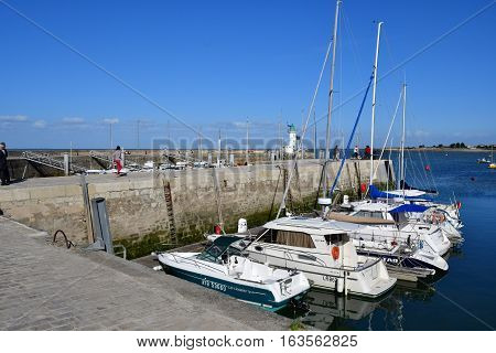 La Flotte France - september 25 2016 : boats in the picturesque port