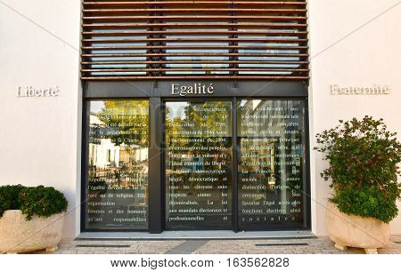 La Couarde sur Mer France - september 26 2016 : the city hall