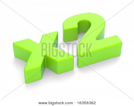 3 D 碑文「x 2」