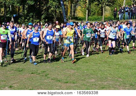 Verneuil sur Seine France - october 22 2016 : the second Championship of nordic walking of France