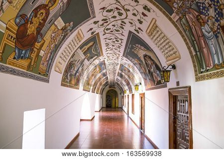 Kykkos Greece - November 24 2016: Cyprus island the sacred paintings of the Kykkos monastery