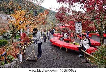 Landscape Of Japanese Garden At Autumn